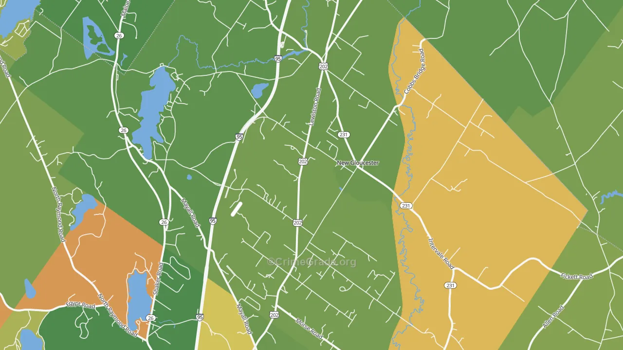 New Gloucester, ME Map of Theft Rates