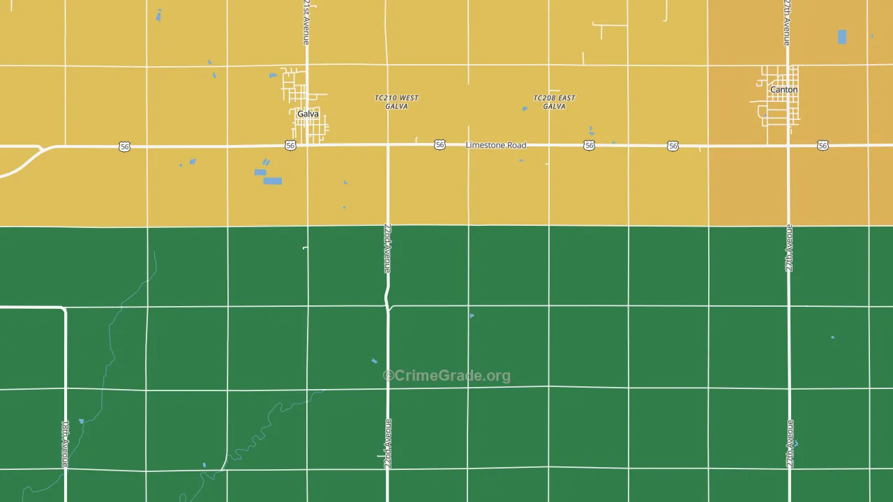 New Gottland, KS Map of Theft Rates