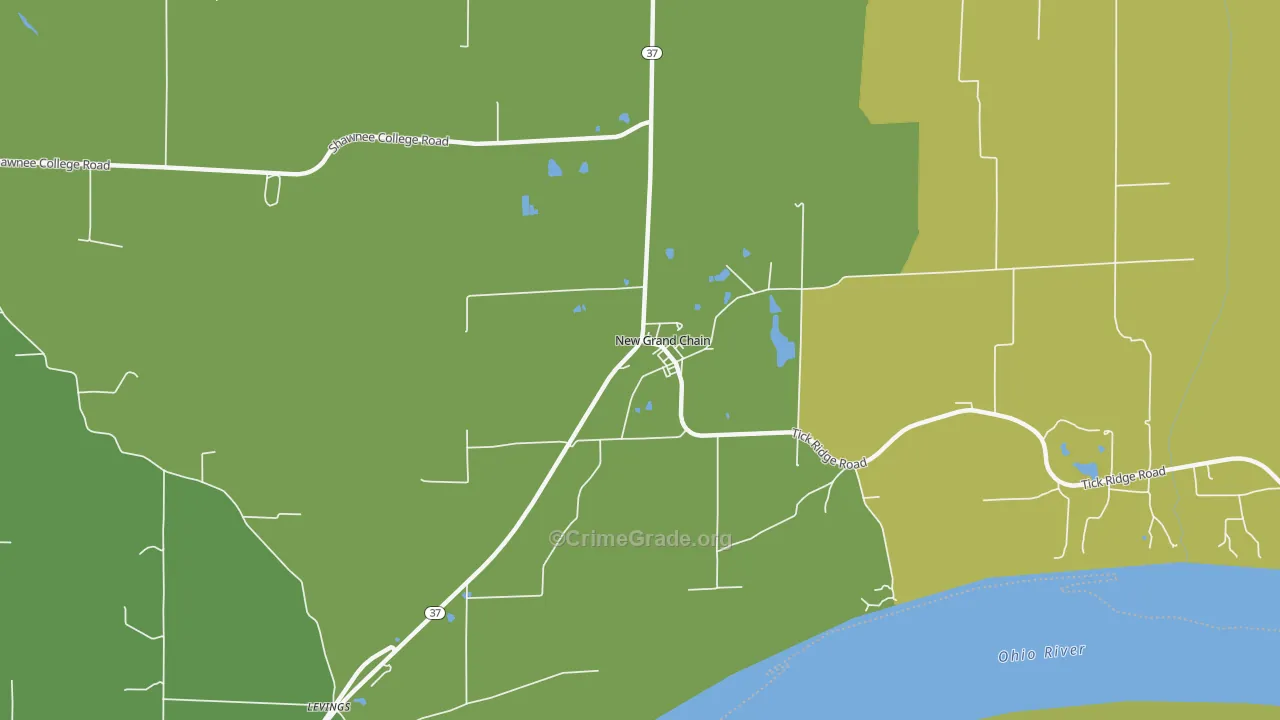 New Grand Chain, IL Map of Theft Rates