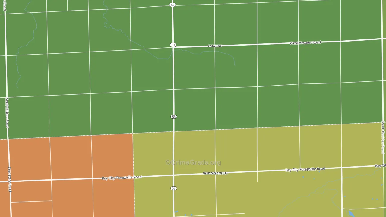 New Greenleaf, MI Map of Theft Rates