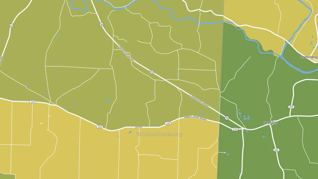 New Guilford, OH Map of Theft Rates