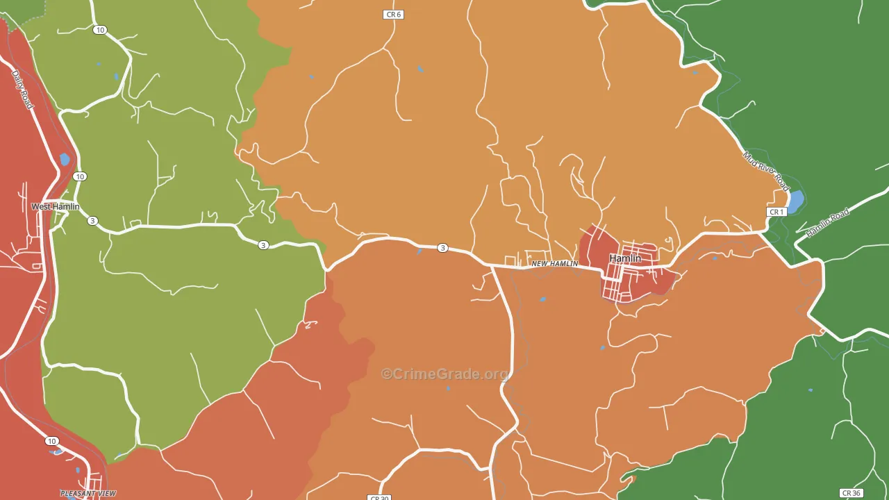 New Hamlin, WV Map of Theft Rates