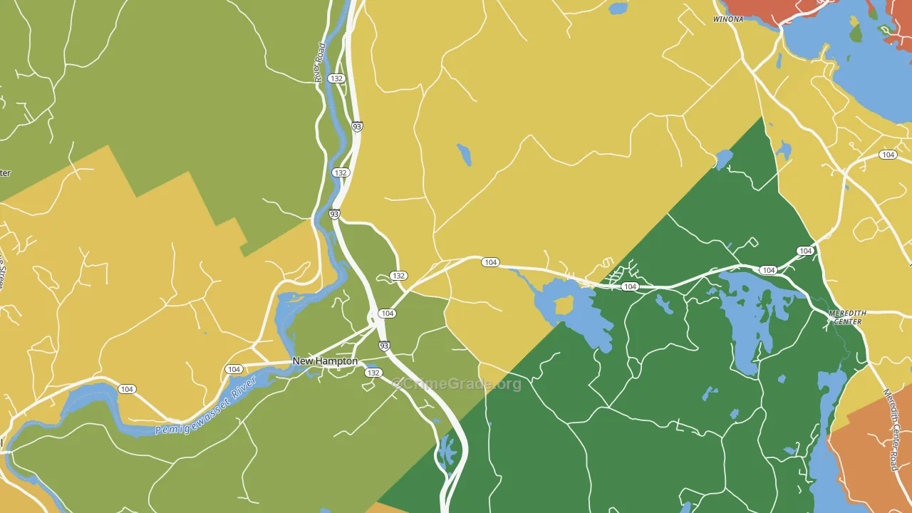 New Hampton, NH Map of Theft Rates