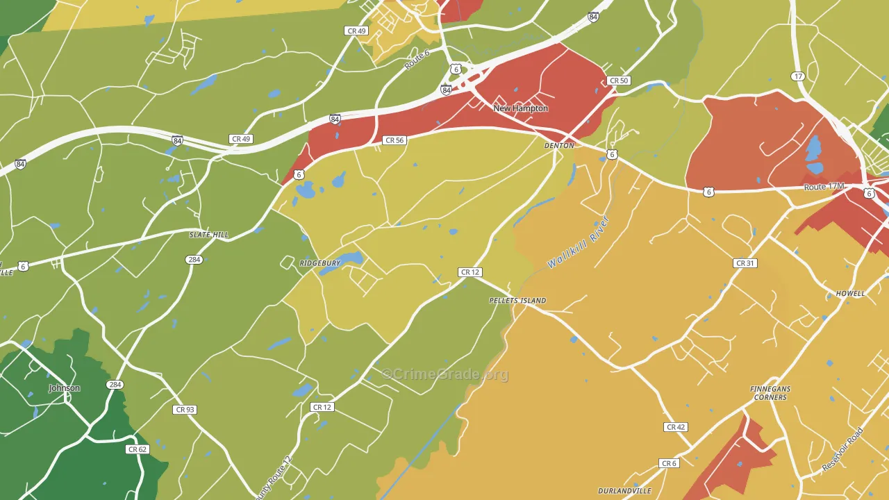 New Hampton, NY Map of Theft Rates