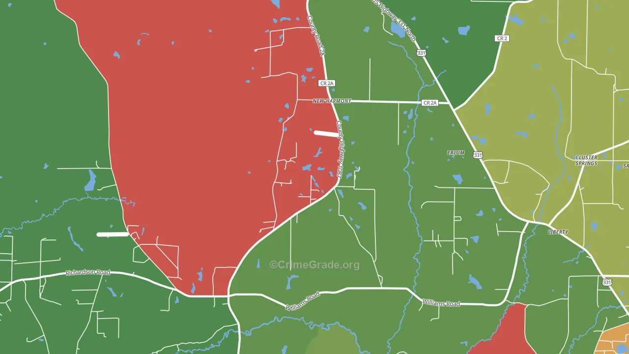 New Harmony, FL Map of Theft Rates