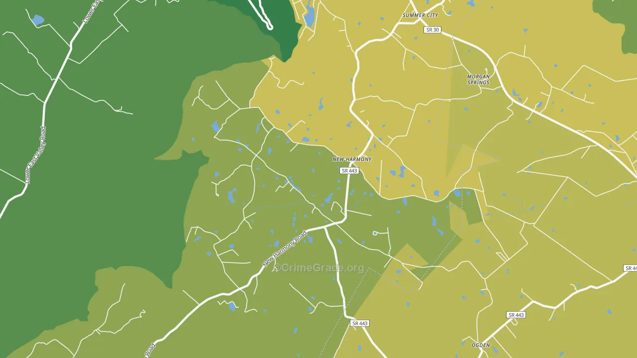New Harmony, TN Map of Theft Rates