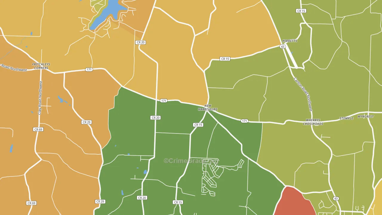 New Harrisburg, OH Map of Theft Rates