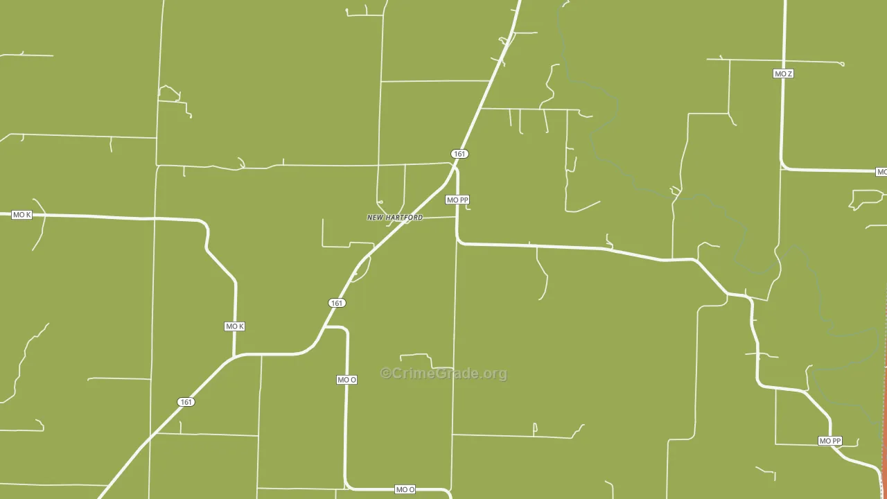 New Hartford, MO Map of Theft Rates