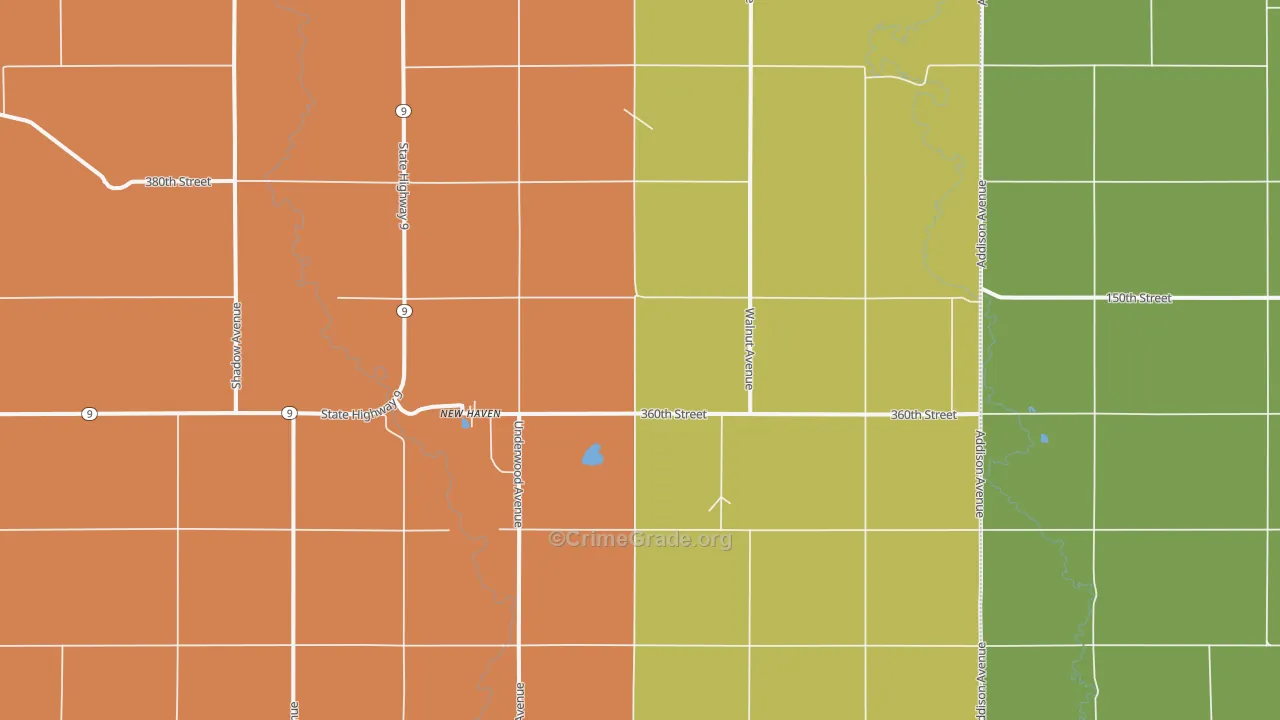 New Haven, IA Map of Theft Rates