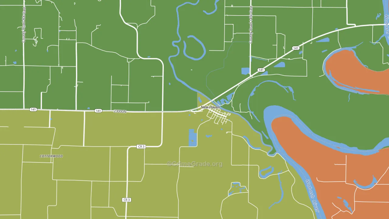 New Haven, IL Map of Theft Rates