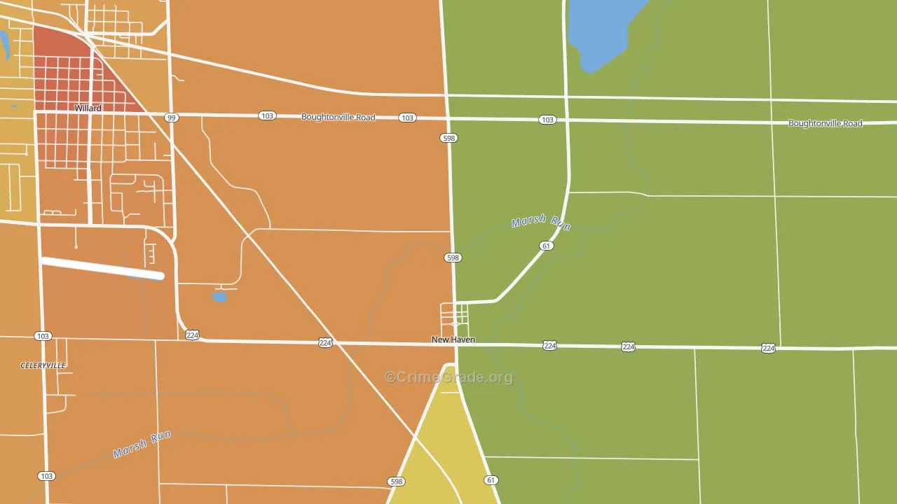 New Haven, OH Map of Theft Rates