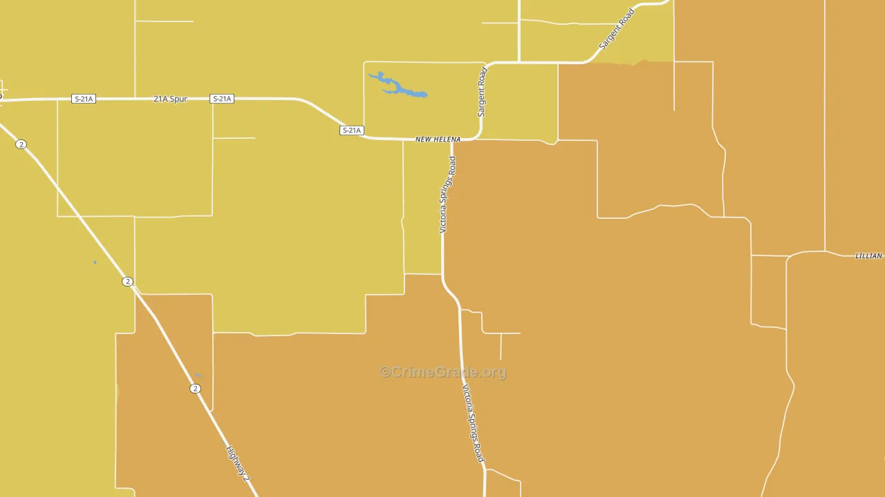 New Helena, NE Map of Theft Rates
