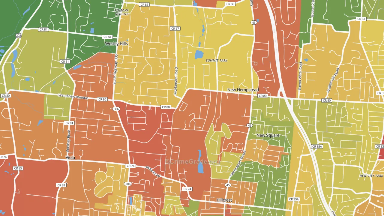 New Hempstead, NY Map of Theft Rates