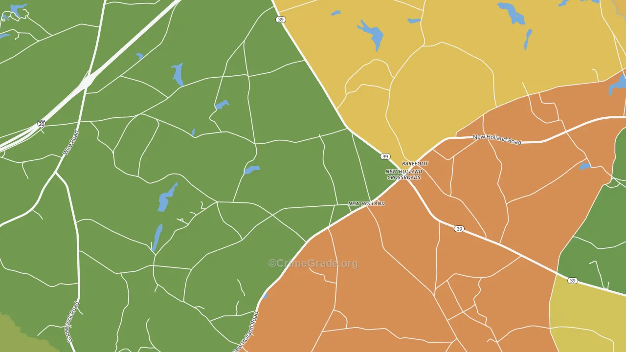 New Holland Crossroads, SC Map of Theft Rates