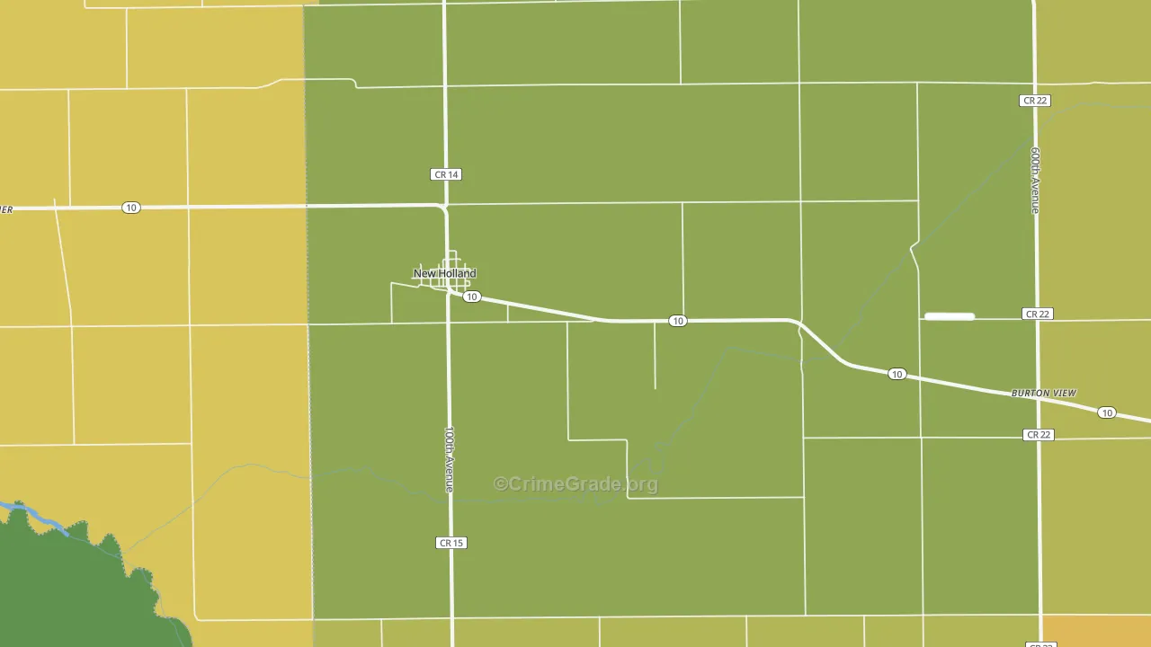 New Holland, IL Map of Theft Rates