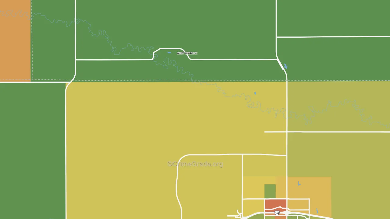 New Hradec, ND Map of Theft Rates