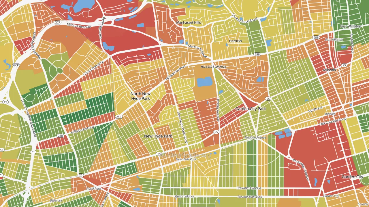 New Hyde Park, NY Map of Theft Rates