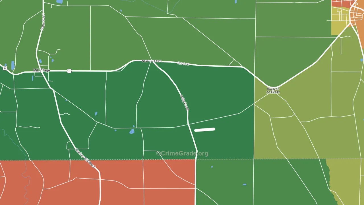 New Ireland, PA Map of Theft Rates
