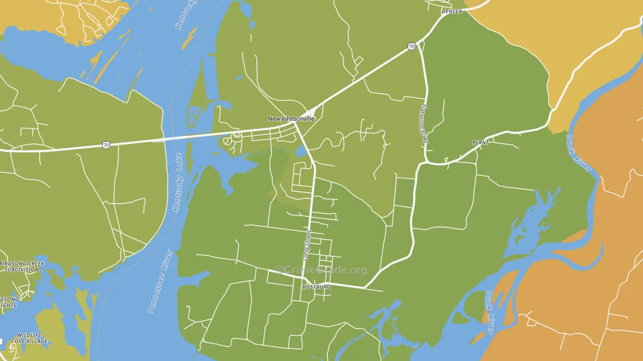 New Johnsonville, TN Map of Theft Rates