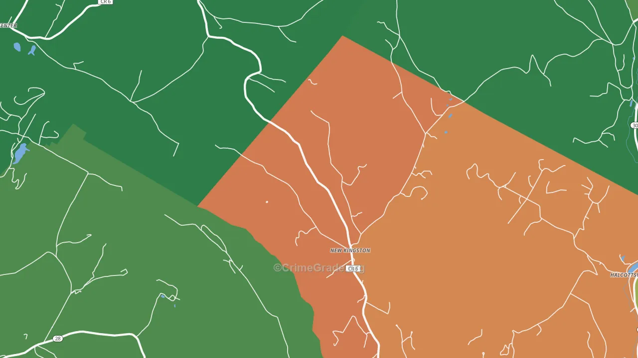 New Kingston, NY Map of Theft Rates