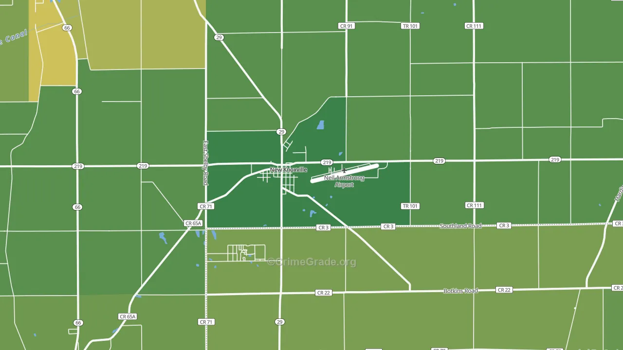 New Knoxville, OH Map of Theft Rates
