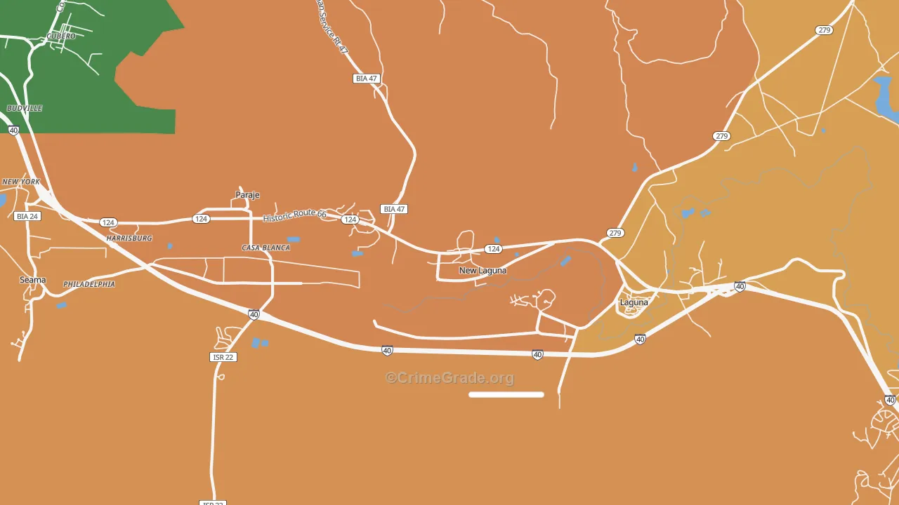 New Laguna, NM Map of Theft Rates