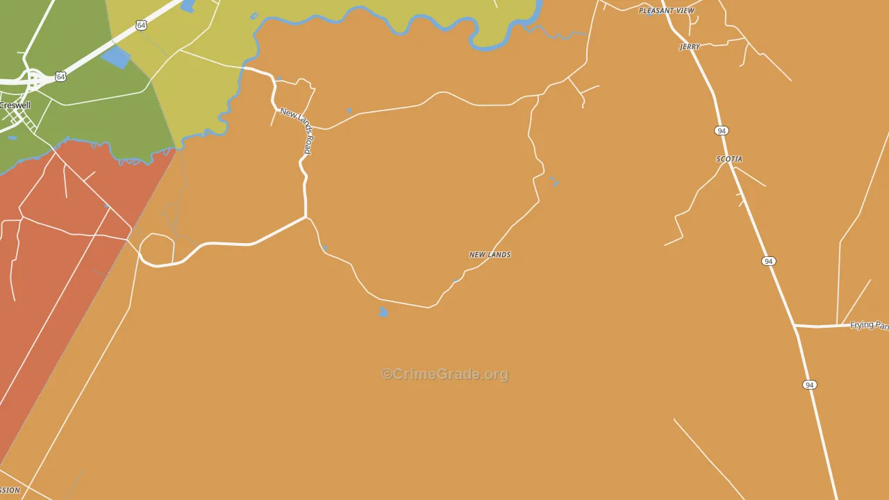 New Lands, NC Map of Theft Rates