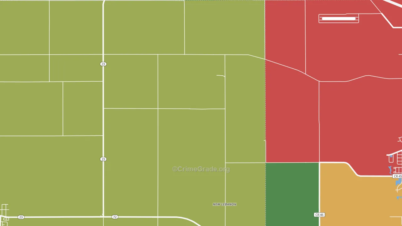 New Lebanon, IL Map of Theft Rates