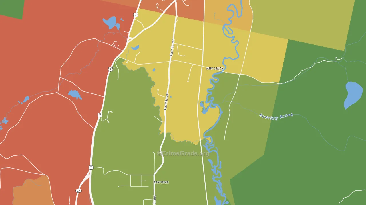 New Lenox, MA Map of Theft Rates