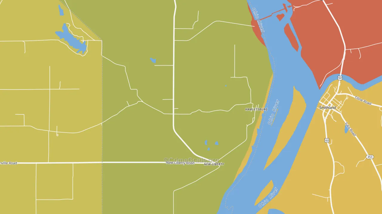 New Liberty, IL Map of Theft Rates
