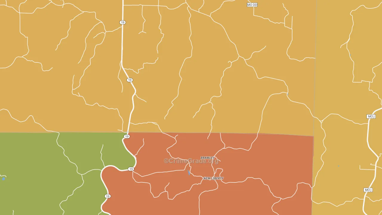 New Liberty, MO Map of Theft Rates