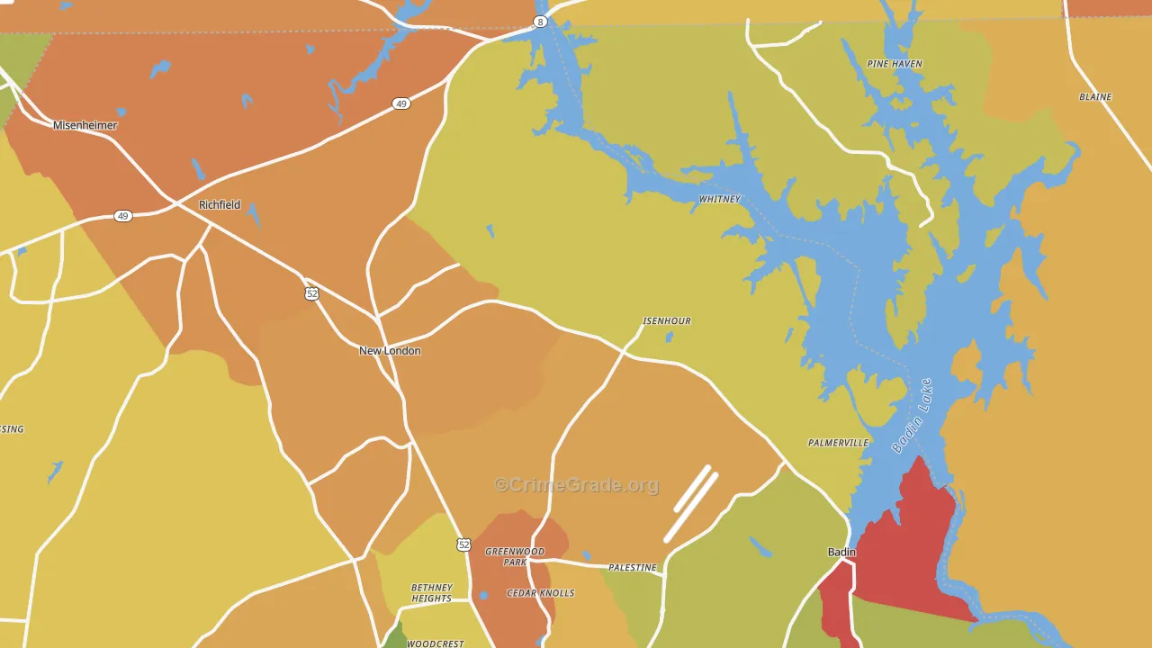 New London, NC Map of Theft Rates
