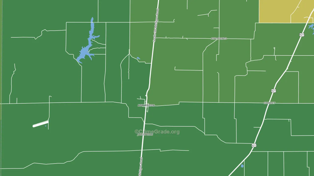 New Marion, IN Map of Theft Rates