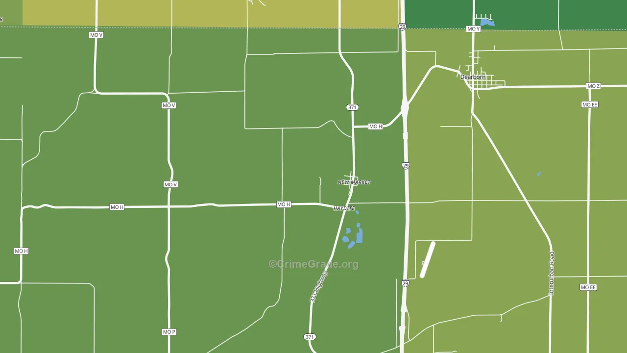 New Market, MO Map of Theft Rates
