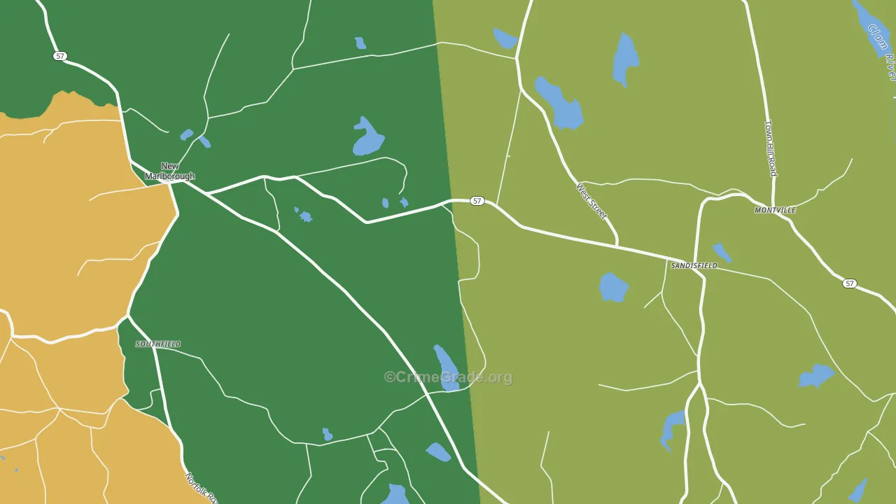 New Marlboro, MA Map of Theft Rates