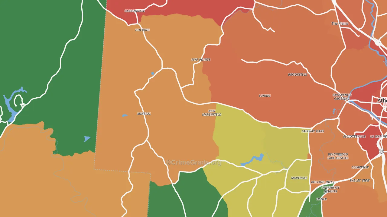 New Marshfield, OH Map of Theft Rates