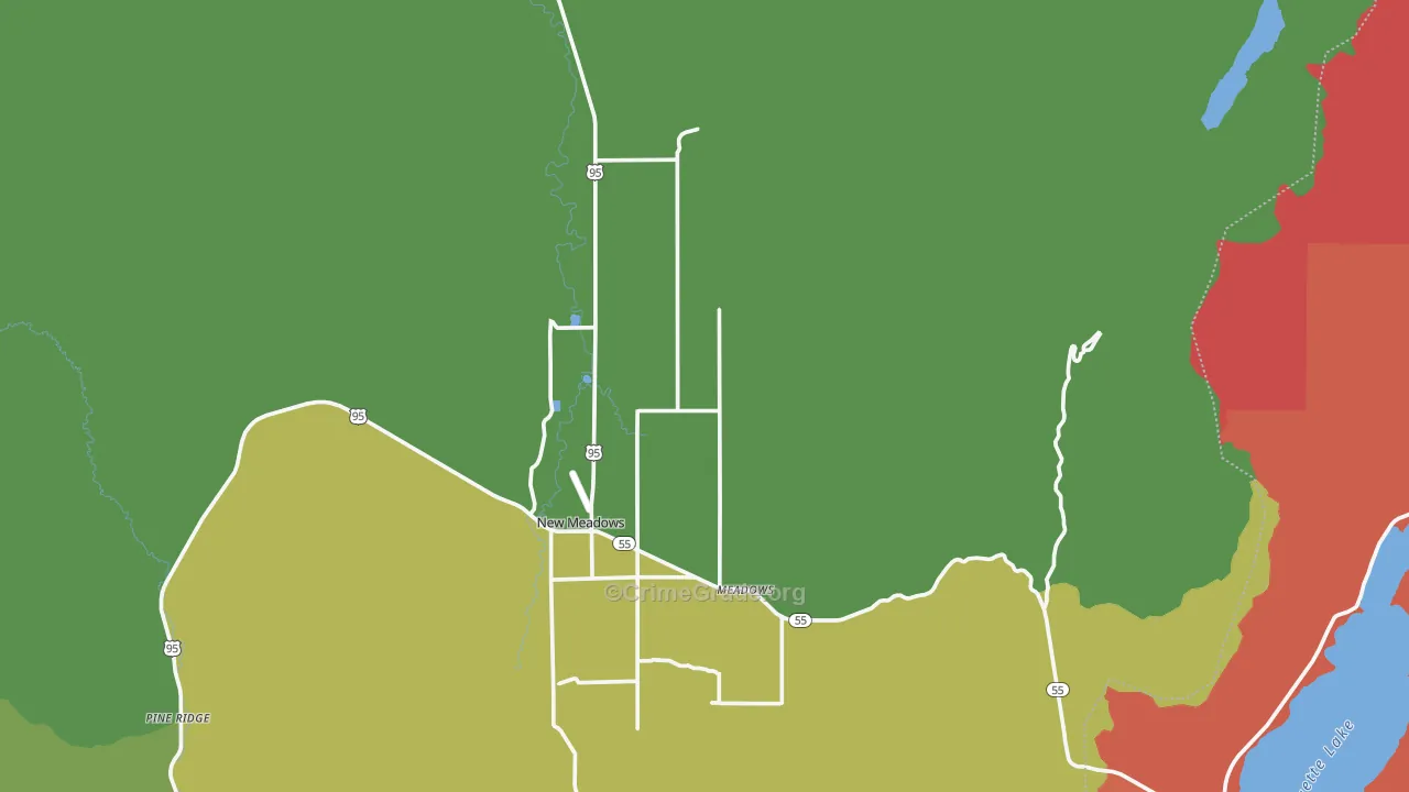 New Meadows, ID Map of Theft Rates