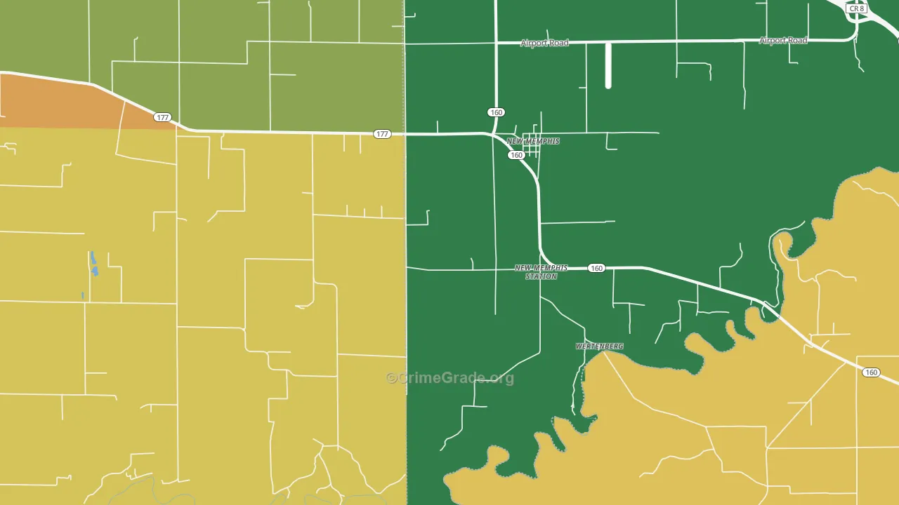 New Memphis, IL Map of Theft Rates