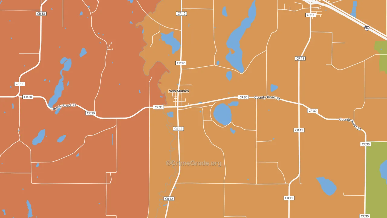 New Munich, MN Map of Theft Rates