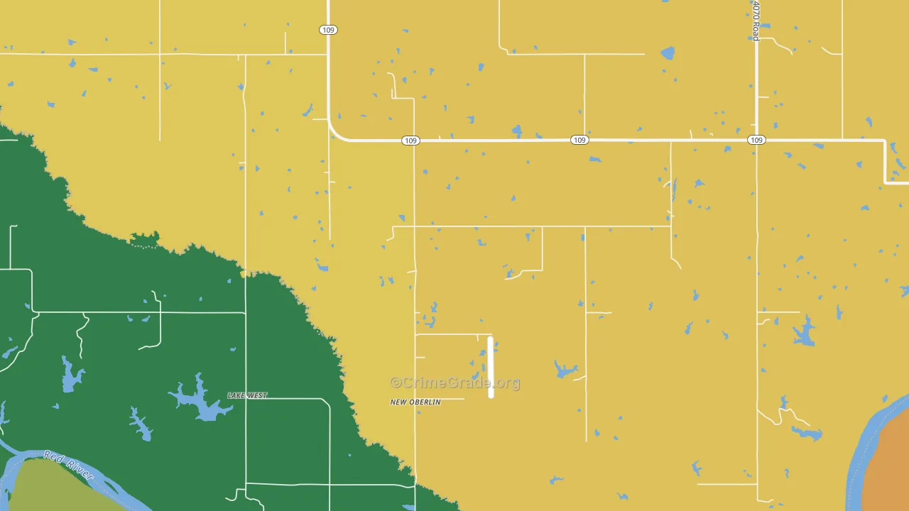 New Oberlin, OK Map of Theft Rates