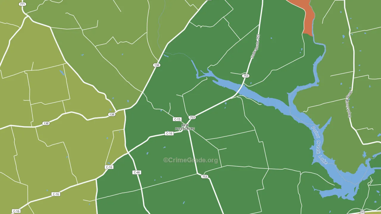 New Petersburg, OH Map of Theft Rates