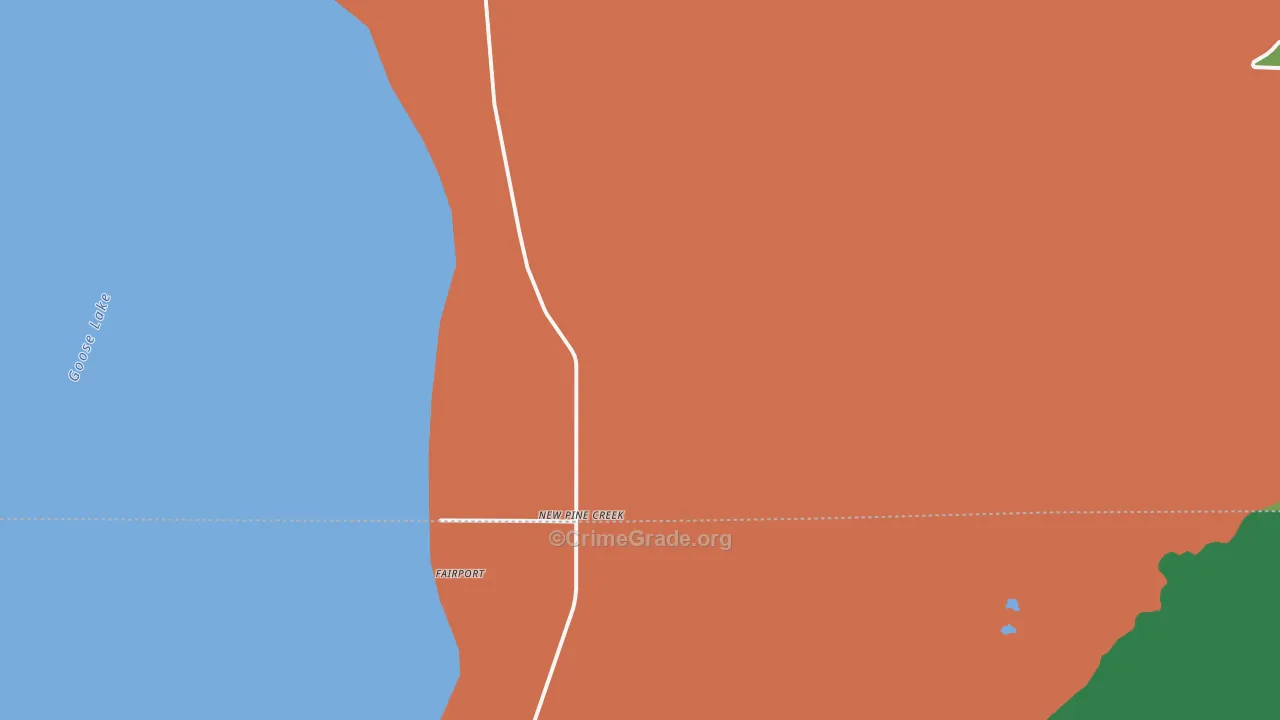 New Pine Creek, OR Map of Theft Rates