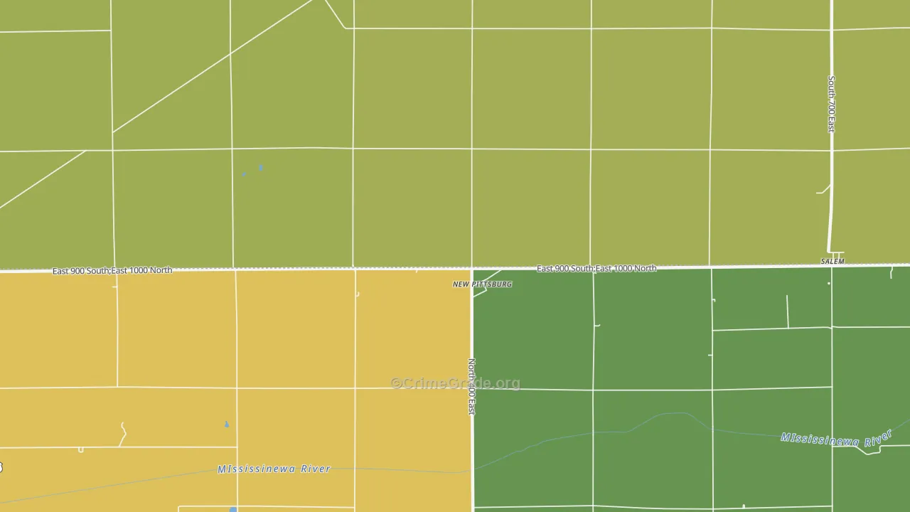 New Pittsburg, IN Map of Theft Rates