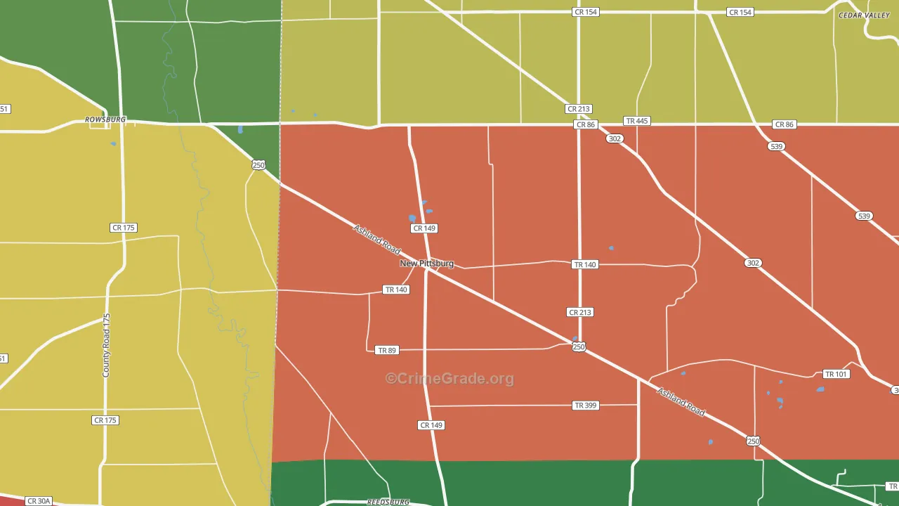New Pittsburg, OH Map of Theft Rates