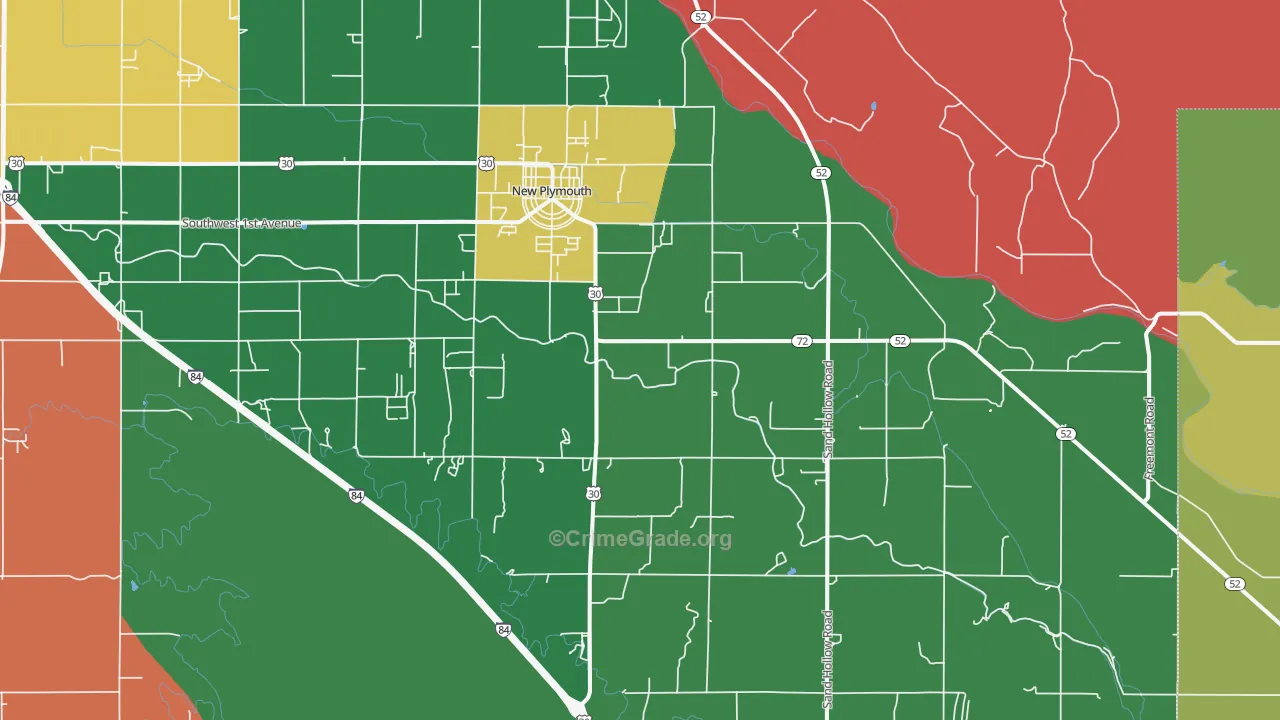 New Plymouth, ID Map of Theft Rates