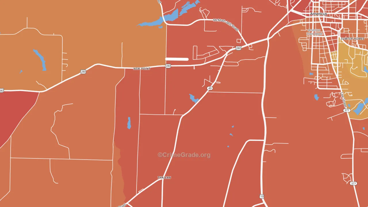New Point, GA Map of Theft Rates