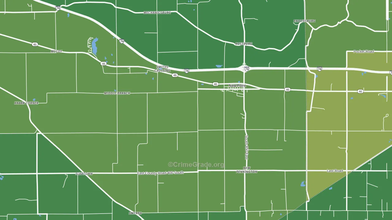 New Point, IN Map of Theft Rates