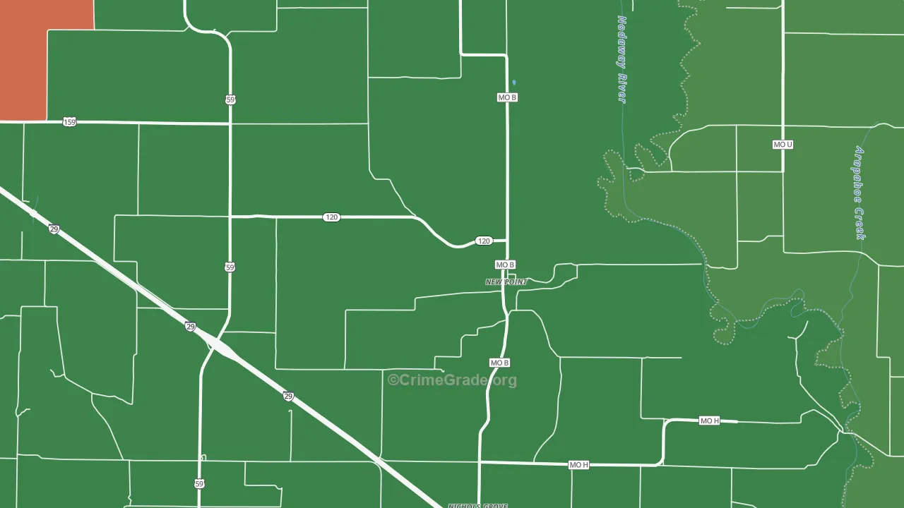 New Point, MO Map of Theft Rates