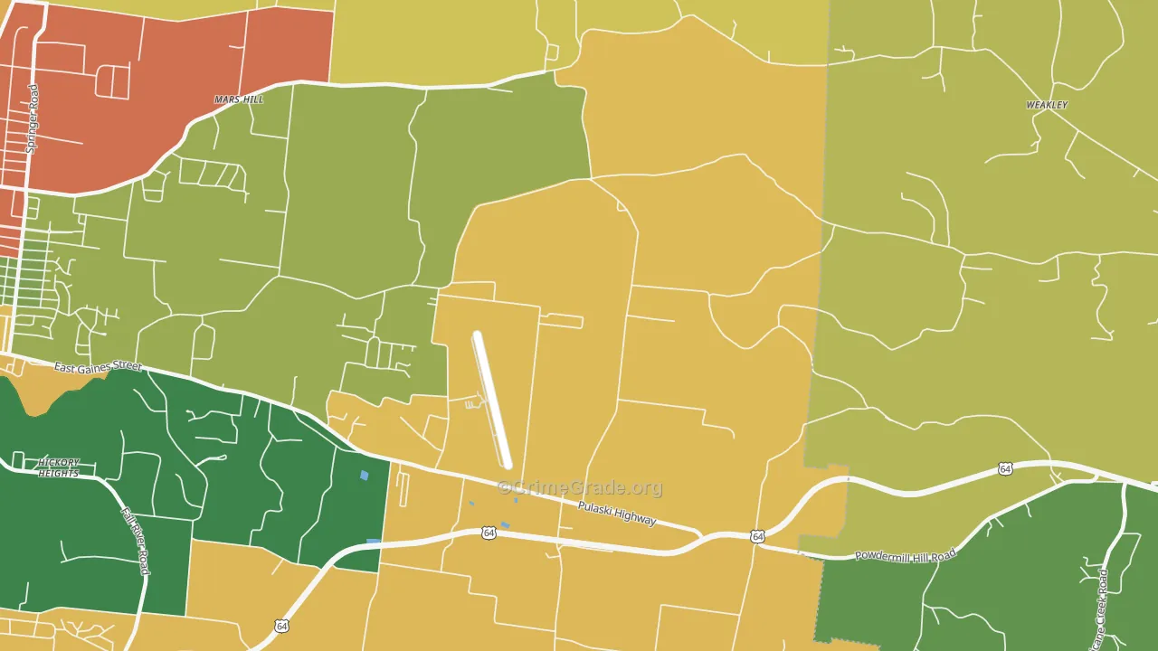 New Prospect, TN Map of Theft Rates