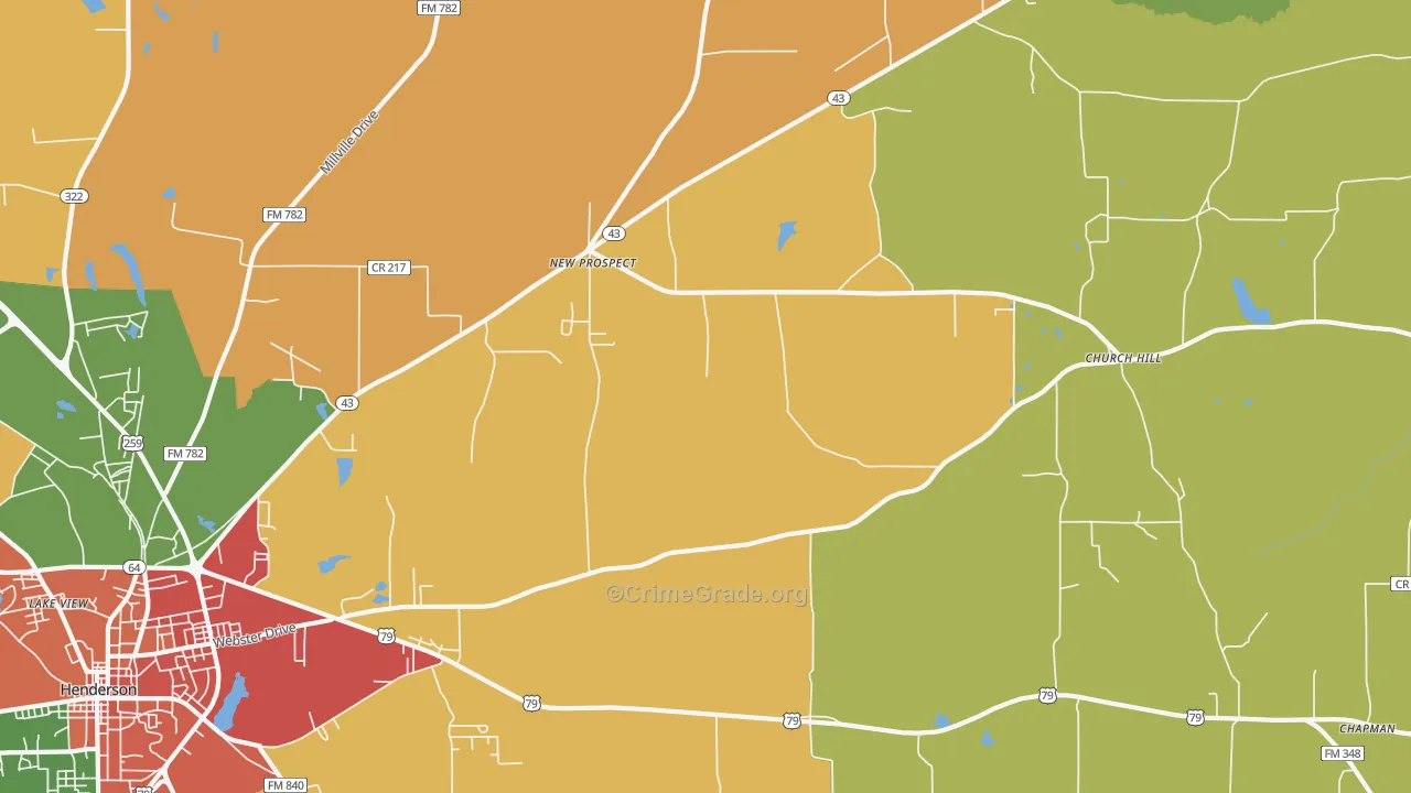 New Prospect, TX Map of Theft Rates